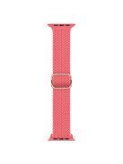 For Apple Watch Series 10 42mm / 9 8 7 41mm / 6 5 4 SE SE (2022) SE (2023) 40mm / 3 2 1 38mm Braided Stretchy Band Adjustable Elastic Soft Wristband Replacement - Strawberry Red