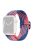 For Apple Watch Series 10 42mm / 9 8 7 41mm / 6 5 4 SE SE (2022) SE (2023) 40mm / 3 2 1 38mm Braided Stretchy Band Adjustable Elastic Soft Wristband Replacement - Z-Shape Blue / Pink