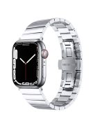 For Apple Watch Series 10 42mm / 9 8 7 41mm / 6 5 4 SE SE (2022) SE (2023) 40mm / 3 2 1 38mm Buckle Design Anti-Scratch Stainless Steel Smart Watch Band Replacement Strap - Silver