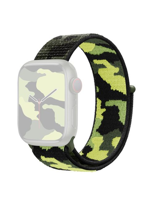 For Apple Watch Series 10 42mm / 9 8 7 41mm / 6 5 4 SE SE (2022) SE (2023) 40mm / 3 2 1 38mm Camouflage Nylon Watch Strap Replacement Adjustable Wrist Band - Army Green