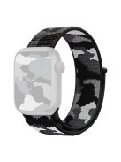 For Apple Watch Series 10 42mm / 9 8 7 41mm / 6 5 4 SE SE (2022) SE (2023) 40mm / 3 2 1 38mm Camouflage Nylon Watch Strap Replacement Adjustable Wrist Band - Black