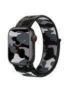 For Apple Watch Series 10 42mm / 9 8 7 41mm / 6 5 4 SE SE (2022) SE (2023) 40mm / 3 2 1 38mm Camouflage Nylon Watch Strap Replacement Adjustable Wrist Band - Black