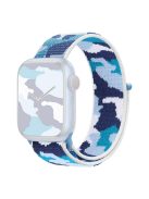 For Apple Watch Series 10 42mm / 9 8 7 41mm / 6 5 4 SE SE (2022) SE (2023) 40mm / 3 2 1 38mm Camouflage Nylon Watch Strap Replacement Adjustable Wrist Band - Blue