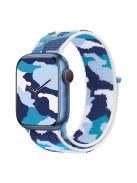 For Apple Watch Series 10 42mm / 9 8 7 41mm / 6 5 4 SE SE (2022) SE (2023) 40mm / 3 2 1 38mm Camouflage Nylon Watch Strap Replacement Adjustable Wrist Band - Blue