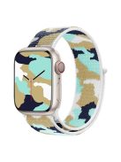 For Apple Watch Series 10 42mm / 9 8 7 41mm / 6 5 4 SE SE (2022) SE (2023) 40mm / 3 2 1 38mm Camouflage Nylon Watch Strap Replacement Adjustable Wrist Band - Cyan