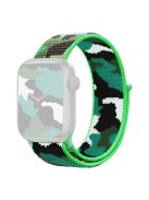 For Apple Watch Series 10 42mm / 9 8 7 41mm / 6 5 4 SE SE (2022) SE (2023) 40mm / 3 2 1 38mm Camouflage Nylon Watch Strap Replacement Adjustable Wrist Band - Dark Green