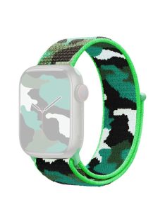   For Apple Watch Series 10 42mm / 9 8 7 41mm / 6 5 4 SE SE (2022) SE (2023) 40mm / 3 2 1 38mm Camouflage Nylon Watch Strap Replacement Adjustable Wrist Band - Dark Green