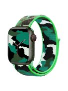 For Apple Watch Series 10 42mm / 9 8 7 41mm / 6 5 4 SE SE (2022) SE (2023) 40mm / 3 2 1 38mm Camouflage Nylon Watch Strap Replacement Adjustable Wrist Band - Dark Green