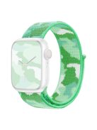 For Apple Watch Series 10 42mm / 9 8 7 41mm / 6 5 4 SE SE (2022) SE (2023) 40mm / 3 2 1 38mm Camouflage Nylon Watch Strap Replacement Adjustable Wrist Band - Light Green