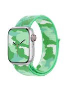 For Apple Watch Series 10 42mm / 9 8 7 41mm / 6 5 4 SE SE (2022) SE (2023) 40mm / 3 2 1 38mm Camouflage Nylon Watch Strap Replacement Adjustable Wrist Band - Light Green