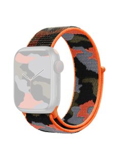   For Apple Watch Series 10 42mm / 9 8 7 41mm / 6 5 4 SE SE (2022) SE (2023) 40mm / 3 2 1 38mm Camouflage Nylon Watch Strap Replacement Adjustable Wrist Band - Orange