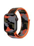 For Apple Watch Series 10 42mm / 9 8 7 41mm / 6 5 4 SE SE (2022) SE (2023) 40mm / 3 2 1 38mm Camouflage Nylon Watch Strap Replacement Adjustable Wrist Band - Orange