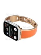 For Apple Watch Series 10 42mm / 9 8 7 41mm / 6 5 4 SE SE (2022) SE (2023) 40mm / 3 2 1 38mm Chain Splicing Stainless Steel Watchband Watch Strap - Orange