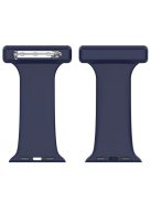 For Apple Watch Series 10 42mm / 9 8 7 41mm / 6 5 4 SE SE (2022) SE (2023) 40mm / 3 2 1 38mm Doctor Nurse Watch Band Silicone Strap Hanging Buckle - Midnight Blue