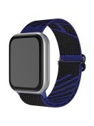 For Apple Watch Series 10 42mm / 9 8 7 41mm / 6 5 4 SE SE (2022) SE (2023) 40mm / 3 2 1 38mm Dual Color Nylon Watch Band Adjustable Wrist Strap Replacement - Blue / Black