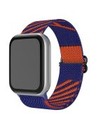 For Apple Watch Series 10 42mm / 9 8 7 41mm / 6 5 4 SE SE (2022) SE (2023) 40mm / 3 2 1 38mm Dual Color Nylon Watch Band Adjustable Wrist Strap Replacement - Blue / Orange