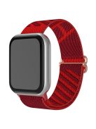 For Apple Watch Series 10 42mm / 9 8 7 41mm / 6 5 4 SE SE (2022) SE (2023) 40mm / 3 2 1 38mm Dual Color Nylon Watch Band Adjustable Wrist Strap Replacement - Dark Red / Red