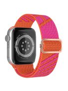 For Apple Watch Series 10 42mm / 9 8 7 41mm / 6 5 4 SE SE (2022) SE (2023) 40mm / 3 2 1 38mm Dual Color Nylon Watch Band Adjustable Wrist Strap Replacement - Rose / Orange