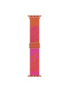 For Apple Watch Series 10 42mm / 9 8 7 41mm / 6 5 4 SE SE (2022) SE (2023) 40mm / 3 2 1 38mm Dual Color Nylon Watch Band Adjustable Wrist Strap Replacement - Rose / Orange