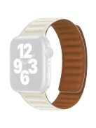 For Apple Watch Series 10 42mm / 9 8 7 41mm / 6 5 4 SE SE (2022) SE (2023) 40mm / 3 2 1 38mm Dual Color Silicone Watch Strap Magnetic Adjustable Wrist Band - Beige