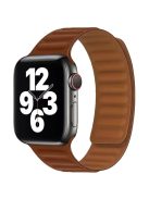 For Apple Watch Series 10 42mm / 9 8 7 41mm / 6 5 4 SE SE (2022) SE (2023) 40mm / 3 2 1 38mm Dual Color Silicone Watch Strap Magnetic Adjustable Wrist Band - Brown