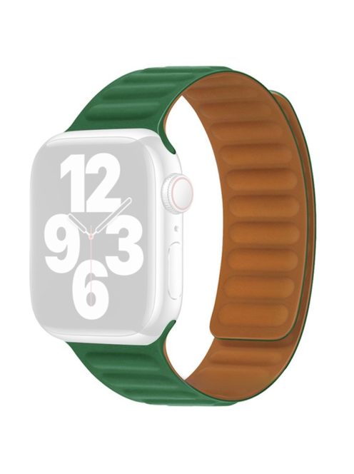 For Apple Watch Series 10 42mm / 9 8 7 41mm / 6 5 4 SE SE (2022) SE (2023) 40mm / 3 2 1 38mm Dual Color Silicone Watch Strap Magnetic Adjustable Wrist Band - Dark Green