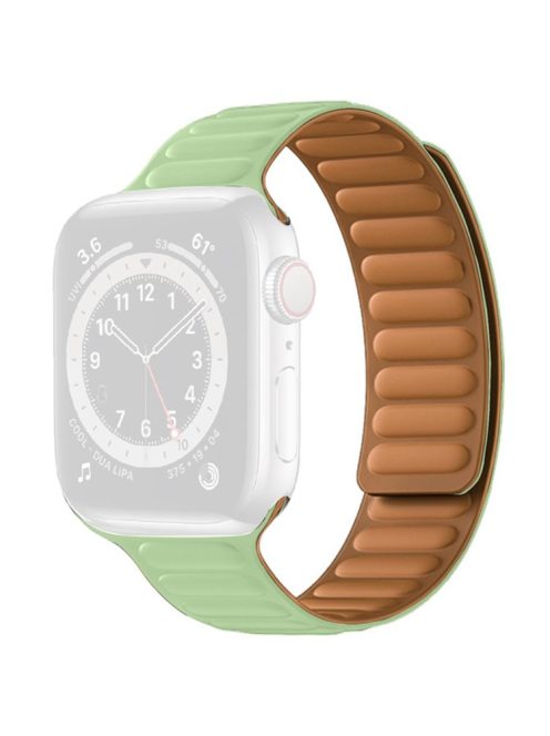 For Apple Watch Series 10 42mm / 9 8 7 41mm / 6 5 4 SE SE (2022) SE (2023) 40mm / 3 2 1 38mm Dual Color Silicone Watch Strap Magnetic Adjustable Wrist Band - Green