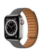 For Apple Watch Series 10 42mm / 9 8 7 41mm / 6 5 4 SE SE (2022) SE (2023) 40mm / 3 2 1 38mm Dual Color Silicone Watch Strap Magnetic Adjustable Wrist Band - Grey