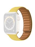 For Apple Watch Series 10 42mm / 9 8 7 41mm / 6 5 4 SE SE (2022) SE (2023) 40mm / 3 2 1 38mm Dual Color Silicone Watch Strap Magnetic Adjustable Wrist Band - Light Yellow