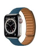 For Apple Watch Series 10 42mm / 9 8 7 41mm / 6 5 4 SE SE (2022) SE (2023) 40mm / 3 2 1 38mm Dual Color Silicone Watch Strap Magnetic Adjustable Wrist Band - Midnight Blue