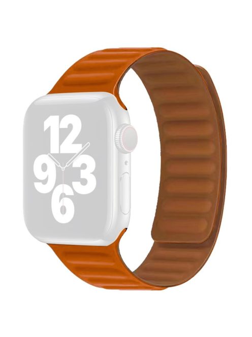 For Apple Watch Series 10 42mm / 9 8 7 41mm / 6 5 4 SE SE (2022) SE (2023) 40mm / 3 2 1 38mm Dual Color Silicone Watch Strap Magnetic Adjustable Wrist Band - Orange