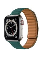 For Apple Watch Series 10 42mm / 9 8 7 41mm / 6 5 4 SE SE (2022) SE (2023) 40mm / 3 2 1 38mm Dual Color Silicone Watch Strap Magnetic Adjustable Wrist Band - Peacock Green