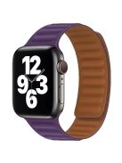 For Apple Watch Series 10 42mm / 9 8 7 41mm / 6 5 4 SE SE (2022) SE (2023) 40mm / 3 2 1 38mm Dual Color Silicone Watch Strap Magnetic Adjustable Wrist Band - Purple