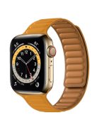 For Apple Watch Series 10 42mm / 9 8 7 41mm / 6 5 4 SE SE (2022) SE (2023) 40mm / 3 2 1 38mm Dual Color Silicone Watch Strap Magnetic Adjustable Wrist Band - Yellow