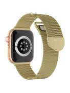 For Apple Watch Series 10 42mm / 9 8 7 41mm / 6 5 4 SE SE (2022) SE (2023) 40mm / 3 2 1 38mm Dual Magnetic Clasp Milanese Metal Strap Replacement Watch Band - Gold