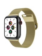 For Apple Watch Series 10 42mm / 9 8 7 41mm / 6 5 4 SE SE (2022) SE (2023) 40mm / 3 2 1 38mm Dual Magnetic Clasp Milanese Metal Strap Replacement Watch Band - Gold