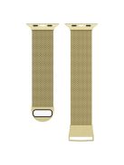 For Apple Watch Series 10 42mm / 9 8 7 41mm / 6 5 4 SE SE (2022) SE (2023) 40mm / 3 2 1 38mm Dual Magnetic Clasp Milanese Metal Strap Replacement Watch Band - Gold