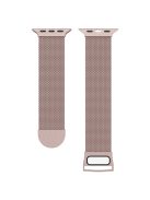 For Apple Watch Series 10 42mm / 9 8 7 41mm / 6 5 4 SE SE (2022) SE (2023) 40mm / 3 2 1 38mm Dual Magnetic Clasp Milanese Metal Strap Replacement Watch Band - Rose Pink