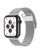 For Apple Watch Series 10 42mm / 9 8 7 41mm / 6 5 4 SE SE (2022) SE (2023) 40mm / 3 2 1 38mm Dual Magnetic Clasp Milanese Metal Strap Replacement Watch Band - Silver