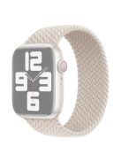 For Apple Watch Series 10 42mm / 9 8 7 41mm / 6 5 4 SE SE (2022) SE (2023) 40mm / 3 2 1 38mm Elastic Nylon Watch Band Replacement Strap 24mm, Size: S - Beige