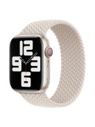 For Apple Watch Series 10 42mm / 9 8 7 41mm / 6 5 4 SE SE (2022) SE (2023) 40mm / 3 2 1 38mm Elastic Nylon Watch Band Replacement Strap 24mm, Size: S - Beige