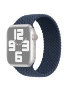 For Apple Watch Series 10 42mm / 9 8 7 41mm / 6 5 4 SE SE (2022) SE (2023) 40mm / 3 2 1 38mm Elastic Nylon Watch Band Replacement Strap 24mm, Size: S - Dark Blue