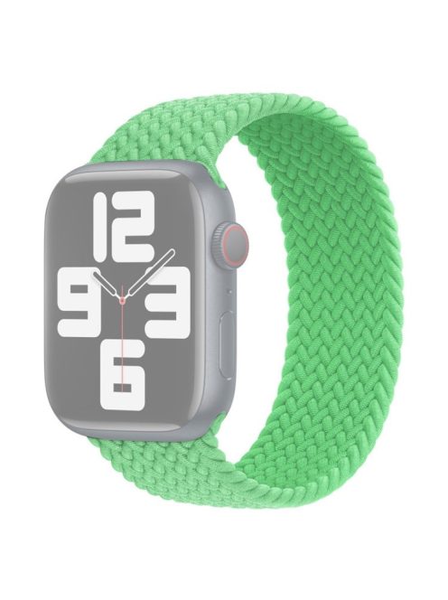 For Apple Watch Series 10 42mm / 9 8 7 41mm / 6 5 4 SE SE (2022) SE (2023) 40mm / 3 2 1 38mm Elastic Nylon Watch Band Replacement Strap 24mm, Size: S - Green