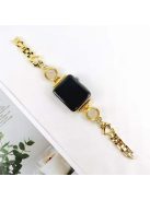 For Apple Watch Series 10 42mm / 9 8 7 41mm / 6 5 4 SE SE (2022) SE (2023) 40mm / 3 2 1 38mm Ethnic Style Metal Watch Band Heart Rhinestone Decor Bracelet Wrist Strap - Gold