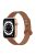 For Apple Watch Series 10 42mm / 9 8 7 41mm / 6 5 4 SE SE (2022) SE (2023) 40mm / 3 2 1 38mm Genuine Cowhide Leather Watch Band Double Rivet Replacement Strap with Connector - Brown