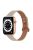 For Apple Watch Series 10 42mm / 9 8 7 41mm / 6 5 4 SE SE (2022) SE (2023) 40mm / 3 2 1 38mm Genuine Cowhide Leather Watch Band Double Rivet Replacement Strap with Connector - Ivory White