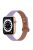 For Apple Watch Series 10 42mm / 9 8 7 41mm / 6 5 4 SE SE (2022) SE (2023) 40mm / 3 2 1 38mm Genuine Cowhide Leather Watch Band Double Rivet Replacement Strap with Connector - Light Purple