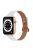 For Apple Watch Series 10 42mm / 9 8 7 41mm / 6 5 4 SE SE (2022) SE (2023) 40mm / 3 2 1 38mm Genuine Cowhide Leather Watch Band Double Rivet Replacement Strap with Connector - White