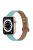 For Apple Watch Series 10 42mm / 9 8 7 41mm / 6 5 4 SE SE (2022) SE (2023) 40mm / 3 2 1 38mm Genuine Cowhide Leather Watch Band Double Snap Button Watch Strap (Retro Gold Connector) - Baby Blue