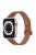 For Apple Watch Series 10 42mm / 9 8 7 41mm / 6 5 4 SE SE (2022) SE (2023) 40mm / 3 2 1 38mm Genuine Cowhide Leather Watch Band Double Snap Button Watch Strap (Retro Gold Connector) - Brown